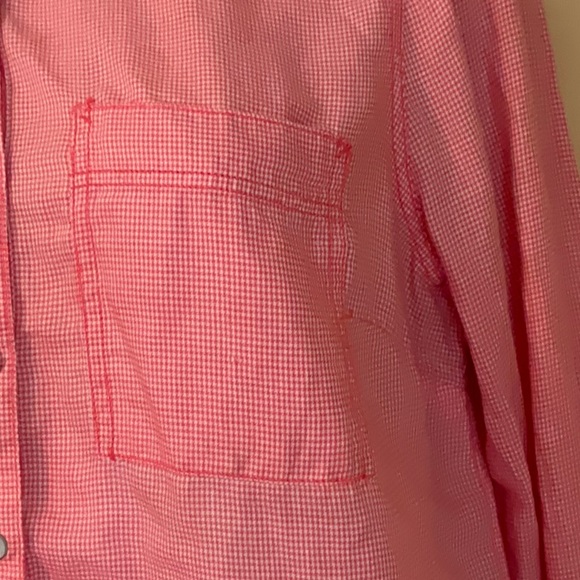 Size PL Checkered Button Down the Front Blouse - Picture 3 of 10